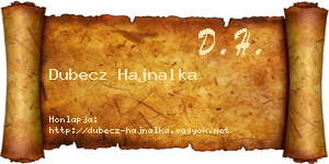 Dubecz Hajnalka névjegykártya