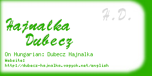 hajnalka dubecz business card